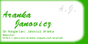 aranka janovicz business card